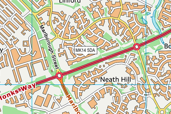MK14 5DA map - OS VectorMap District (Ordnance Survey) MK14 5DA map - OS VectorMap District (Ordnance Survey)