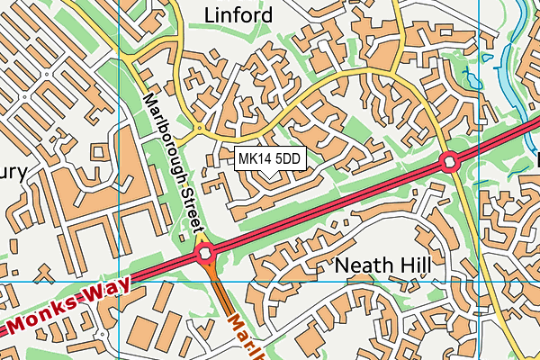 MK14 5DD map - OS VectorMap District (Ordnance Survey) MK14 5DD map - OS VectorMap District (Ordnance Survey)