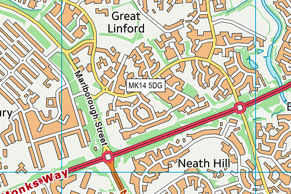 MK14 5DG map - OS VectorMap District (Ordnance Survey) MK14 5DG map - OS VectorMap District (Ordnance Survey)