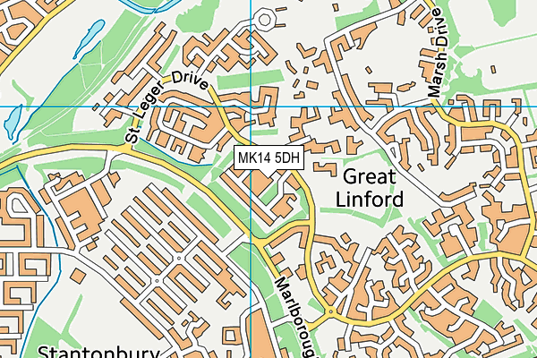 MK14 5DH map - OS VectorMap District (Ordnance Survey) MK14 5DH map - OS VectorMap District (Ordnance Survey)