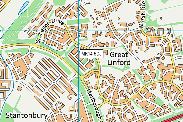 MK14 5DJ map - OS VectorMap District (Ordnance Survey) MK14 5DJ map - OS VectorMap District (Ordnance Survey)