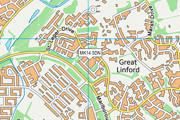MK14 5DN map - OS VectorMap District (Ordnance Survey) MK14 5DN map - OS VectorMap District (Ordnance Survey)