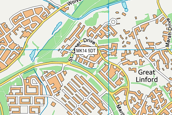 MK14 5DT map - OS VectorMap District (Ordnance Survey) MK14 5DT map - OS VectorMap District (Ordnance Survey)