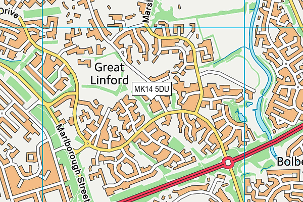 MK14 5DU map - OS VectorMap District (Ordnance Survey) MK14 5DU map - OS VectorMap District (Ordnance Survey)