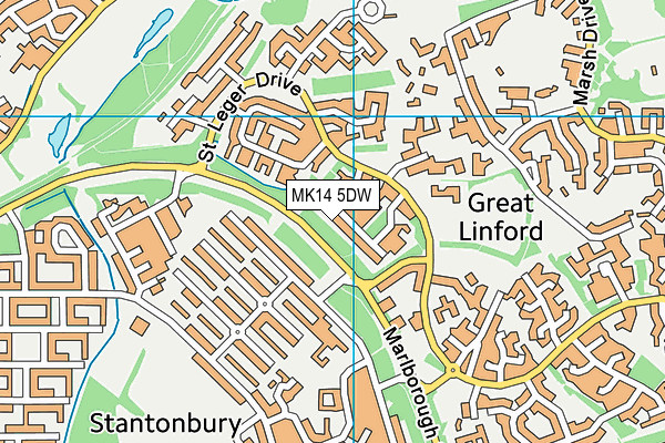 MK14 5DW map - OS VectorMap District (Ordnance Survey) MK14 5DW map - OS VectorMap District (Ordnance Survey)