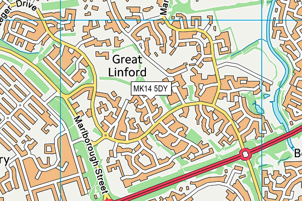 MK14 5DY map - OS VectorMap District (Ordnance Survey) MK14 5DY map - OS VectorMap District (Ordnance Survey)