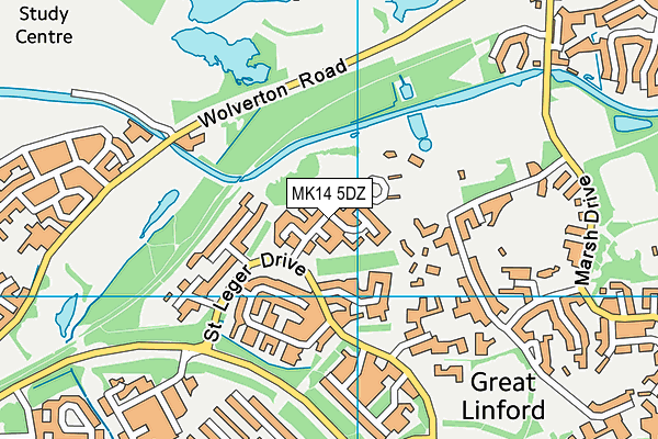MK14 5DZ map - OS VectorMap District (Ordnance Survey) MK14 5DZ map - OS VectorMap District (Ordnance Survey)