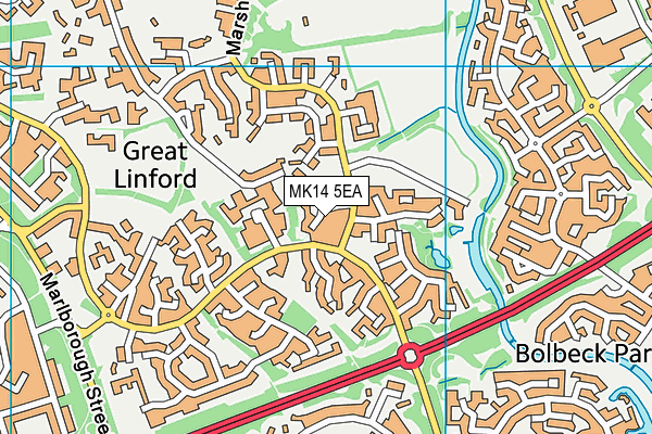 MK14 5EA map - OS VectorMap District (Ordnance Survey) MK14 5EA map - OS VectorMap District (Ordnance Survey)