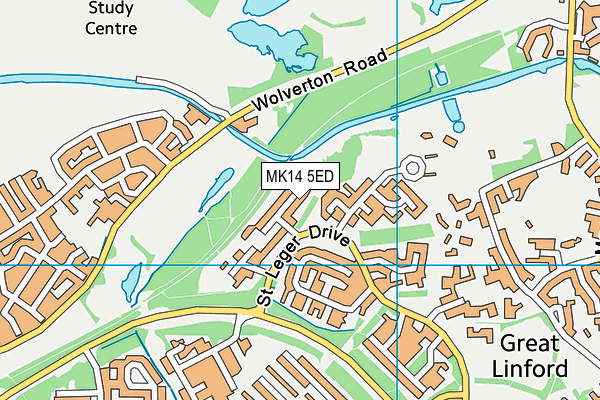 MK14 5ED map - OS VectorMap District (Ordnance Survey) MK14 5ED map - OS VectorMap District (Ordnance Survey)