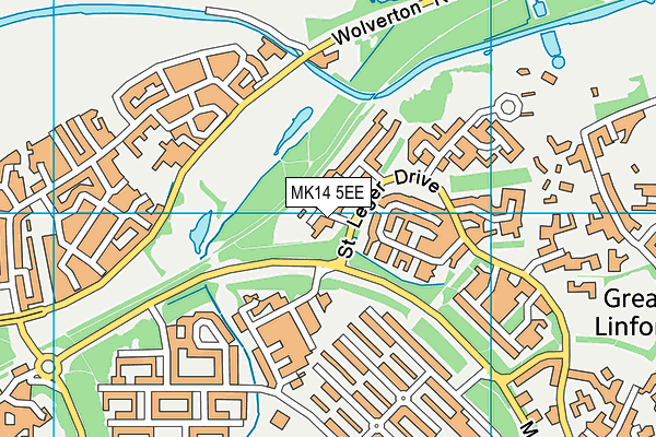 MK14 5EE map - OS VectorMap District (Ordnance Survey) MK14 5EE map - OS VectorMap District (Ordnance Survey)