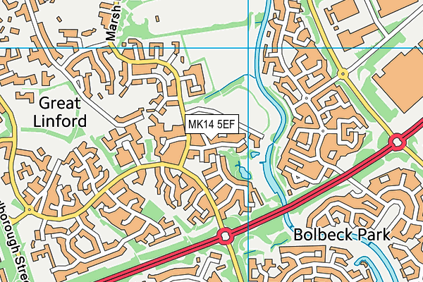 MK14 5EF map - OS VectorMap District (Ordnance Survey) MK14 5EF map - OS VectorMap District (Ordnance Survey)
