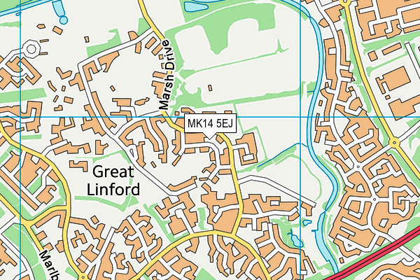 MK14 5EJ map - OS VectorMap District (Ordnance Survey) MK14 5EJ map - OS VectorMap District (Ordnance Survey)