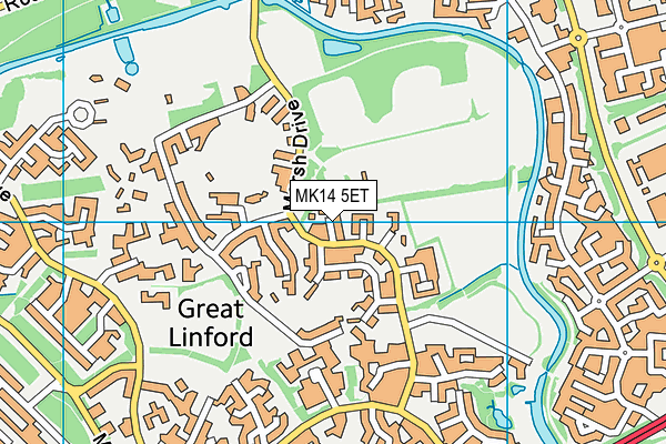 MK14 5ET map - OS VectorMap District (Ordnance Survey) MK14 5ET map - OS VectorMap District (Ordnance Survey)