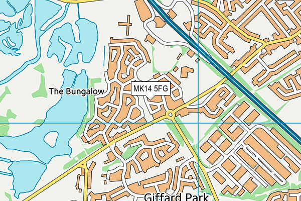 MK14 5FG map - OS VectorMap District (Ordnance Survey) MK14 5FG map - OS VectorMap District (Ordnance Survey)
