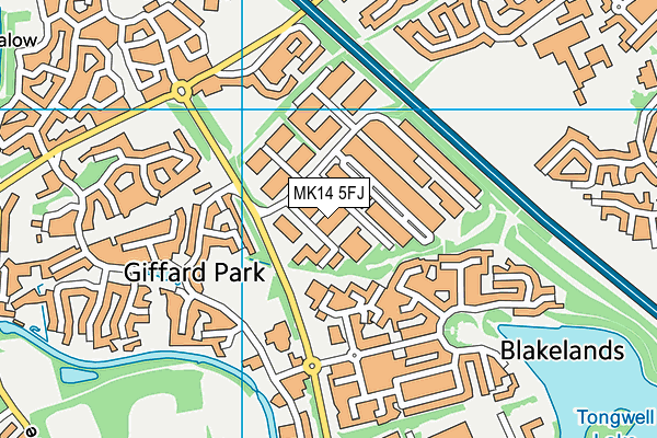 MK14 5FJ map - OS VectorMap District (Ordnance Survey) MK14 5FJ map - OS VectorMap District (Ordnance Survey)