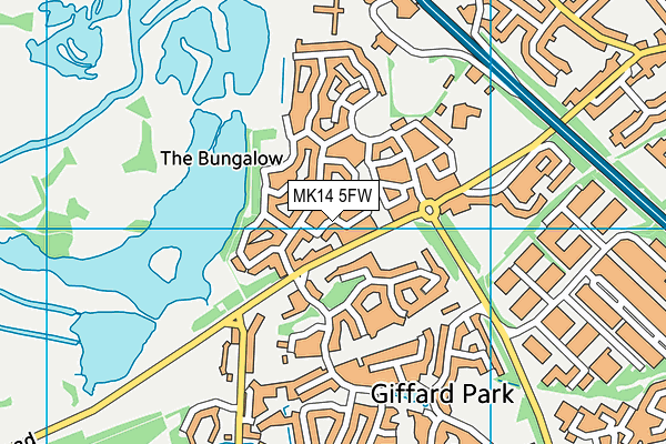 MK14 5FW map - OS VectorMap District (Ordnance Survey) MK14 5FW map - OS VectorMap District (Ordnance Survey)