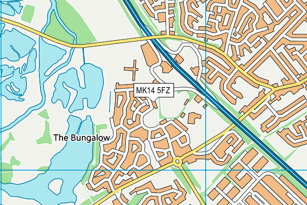 MK14 5FZ map - OS VectorMap District (Ordnance Survey)