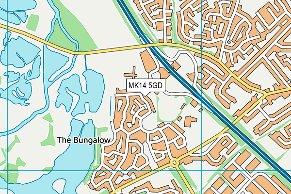 MK14 5GD map - OS VectorMap District (Ordnance Survey) MK14 5GD map - OS VectorMap District (Ordnance Survey)