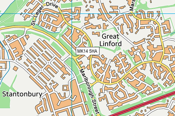 MK14 5HA map - OS VectorMap District (Ordnance Survey)
