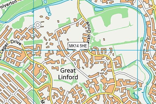MK14 5HE map - OS VectorMap District (Ordnance Survey) MK14 5HE map - OS VectorMap District (Ordnance Survey)