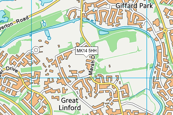 MK14 5HH map - OS VectorMap District (Ordnance Survey)