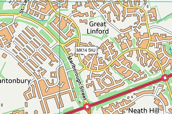 MK14 5HJ map - OS VectorMap District (Ordnance Survey) MK14 5HJ map - OS VectorMap District (Ordnance Survey)