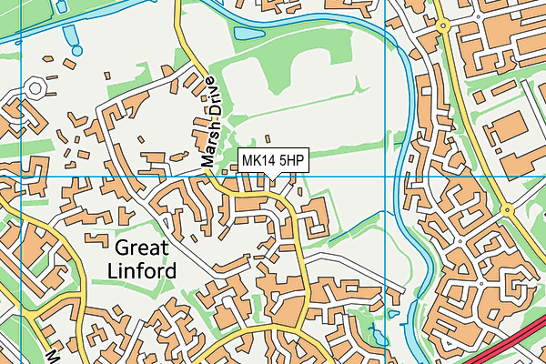 MK14 5HP map - OS VectorMap District (Ordnance Survey) MK14 5HP map - OS VectorMap District (Ordnance Survey)