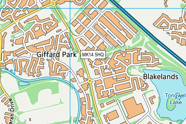 MK14 5HQ map - OS VectorMap District (Ordnance Survey)