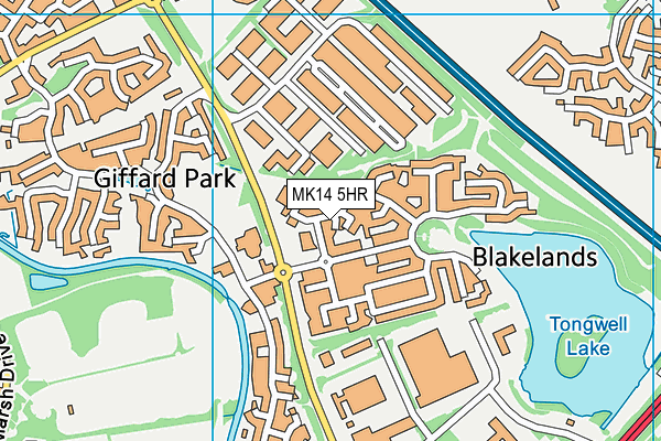 MK14 5HR map - OS VectorMap District (Ordnance Survey) MK14 5HR map - OS VectorMap District (Ordnance Survey)