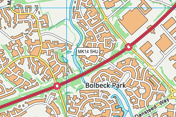 MK14 5HU map - OS VectorMap District (Ordnance Survey) MK14 5HU map - OS VectorMap District (Ordnance Survey)