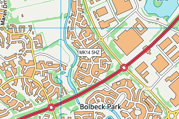 MK14 5HZ map - OS VectorMap District (Ordnance Survey) MK14 5HZ map - OS VectorMap District (Ordnance Survey)