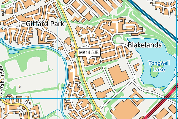 MK14 5JB map - OS VectorMap District (Ordnance Survey) MK14 5JB map - OS VectorMap District (Ordnance Survey)
