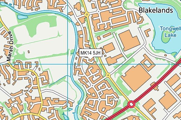 MK14 5JH map - OS VectorMap District (Ordnance Survey) MK14 5JH map - OS VectorMap District (Ordnance Survey)