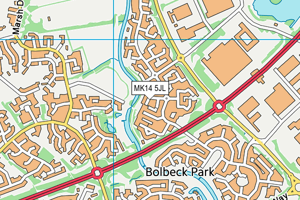 MK14 5JL map - OS VectorMap District (Ordnance Survey) MK14 5JL map - OS VectorMap District (Ordnance Survey)