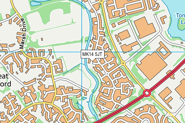 MK14 5JT map - OS VectorMap District (Ordnance Survey) MK14 5JT map - OS VectorMap District (Ordnance Survey)