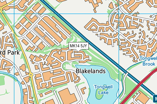 MK14 5JY map - OS VectorMap District (Ordnance Survey) MK14 5JY map - OS VectorMap District (Ordnance Survey)