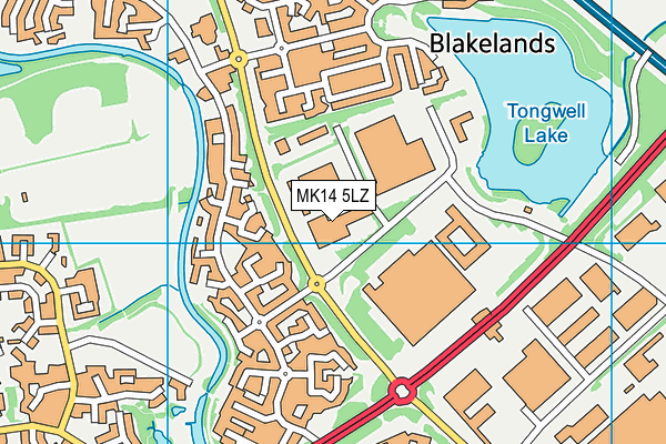 MK14 5LZ map - OS VectorMap District (Ordnance Survey) MK14 5LZ map - OS VectorMap District (Ordnance Survey)