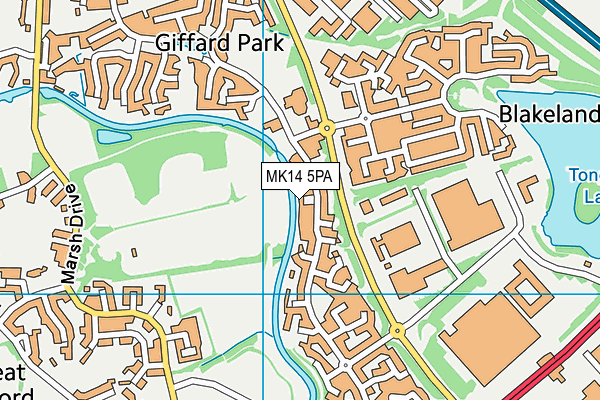 MK14 5PA map - OS VectorMap District (Ordnance Survey) MK14 5PA map - OS VectorMap District (Ordnance Survey)