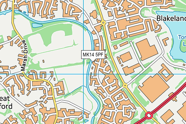 MK14 5PF map - OS VectorMap District (Ordnance Survey) MK14 5PF map - OS VectorMap District (Ordnance Survey)