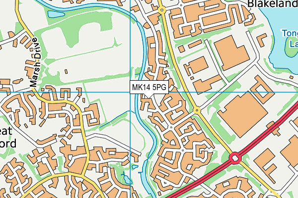 MK14 5PG map - OS VectorMap District (Ordnance Survey) MK14 5PG map - OS VectorMap District (Ordnance Survey)
