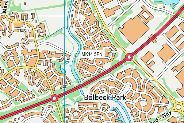 MK14 5PN map - OS VectorMap District (Ordnance Survey) MK14 5PN map - OS VectorMap District (Ordnance Survey)
