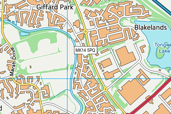 MK14 5PQ map - OS VectorMap District (Ordnance Survey) MK14 5PQ map - OS VectorMap District (Ordnance Survey)