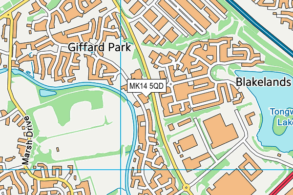 MK14 5QD map - OS VectorMap District (Ordnance Survey) MK14 5QD map - OS VectorMap District (Ordnance Survey)