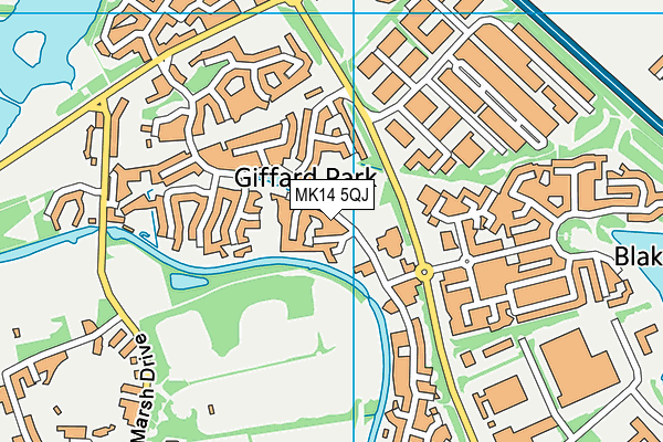 MK14 5QJ map - OS VectorMap District (Ordnance Survey)
