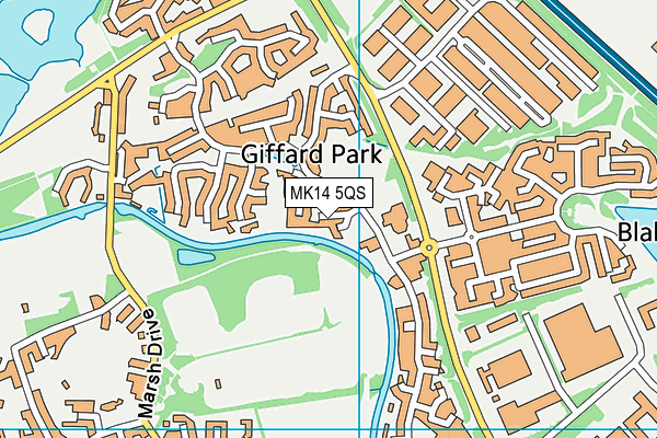 MK14 5QS map - OS VectorMap District (Ordnance Survey) MK14 5QS map - OS VectorMap District (Ordnance Survey)