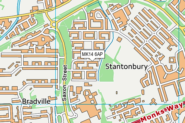 MK14 6AP map - OS VectorMap District (Ordnance Survey)
