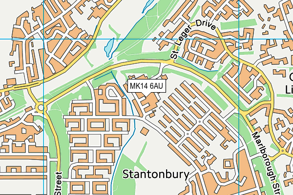 MK14 6AU map - OS VectorMap District (Ordnance Survey) MK14 6AU map - OS VectorMap District (Ordnance Survey)