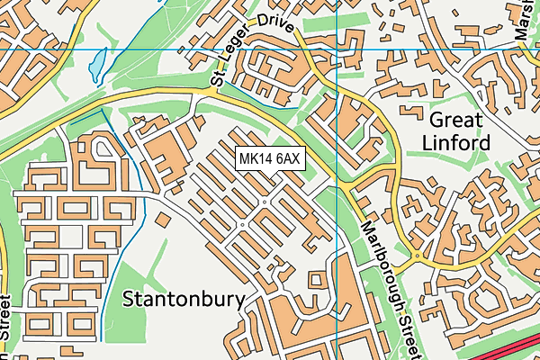 MK14 6AX map - OS VectorMap District (Ordnance Survey) MK14 6AX map - OS VectorMap District (Ordnance Survey)