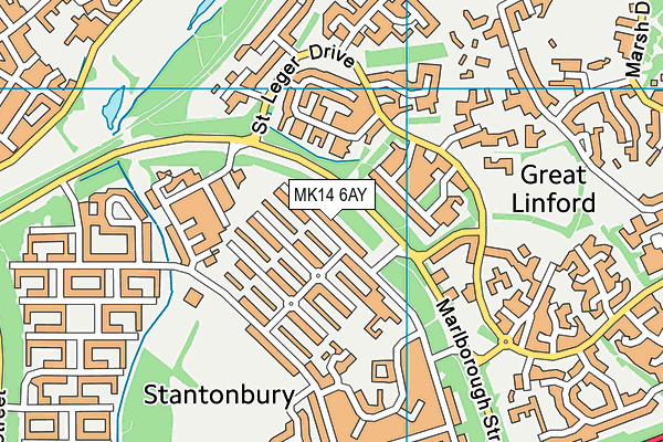 MK14 6AY map - OS VectorMap District (Ordnance Survey) MK14 6AY map - OS VectorMap District (Ordnance Survey)