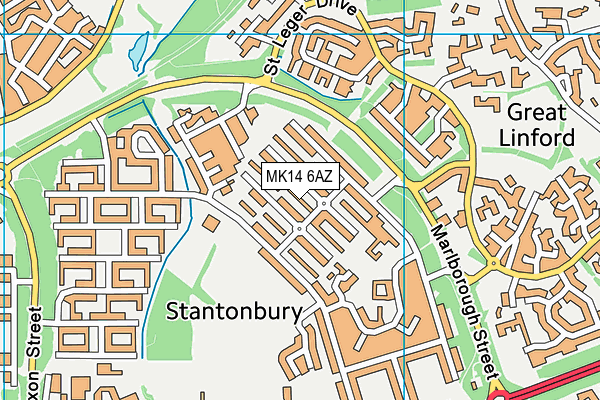 MK14 6AZ map - OS VectorMap District (Ordnance Survey)
